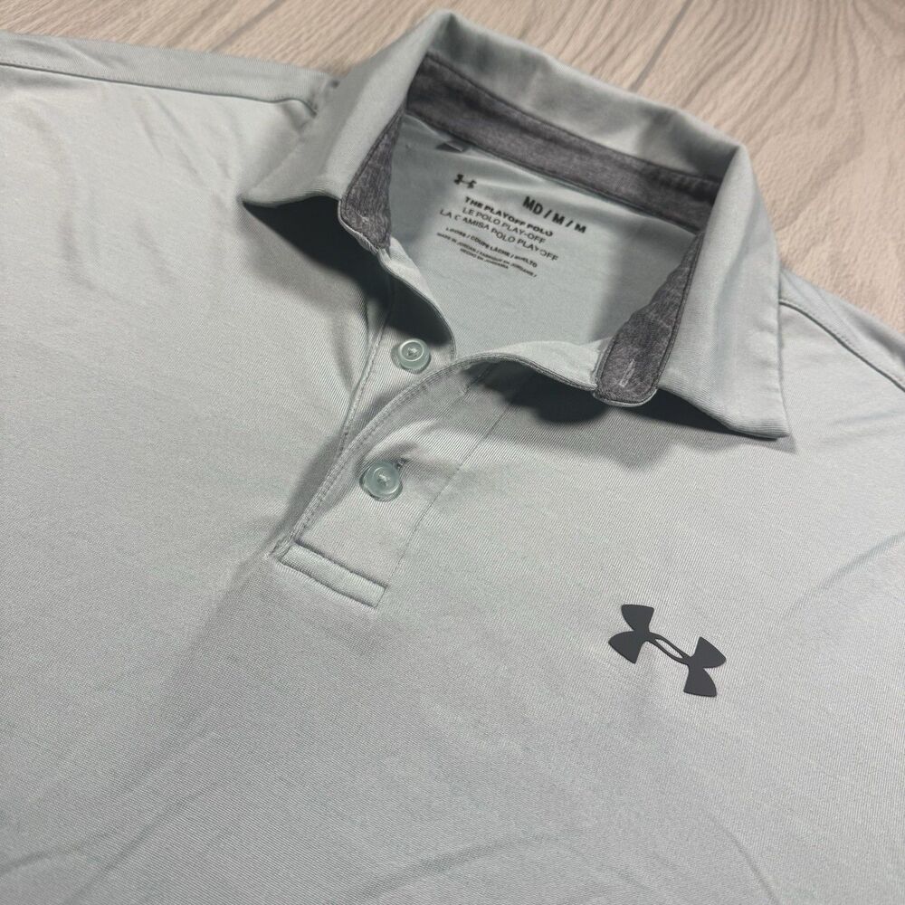 Under Armour Playoff Polo Men’s M Mint Green Performance Stretch Golf Preppy